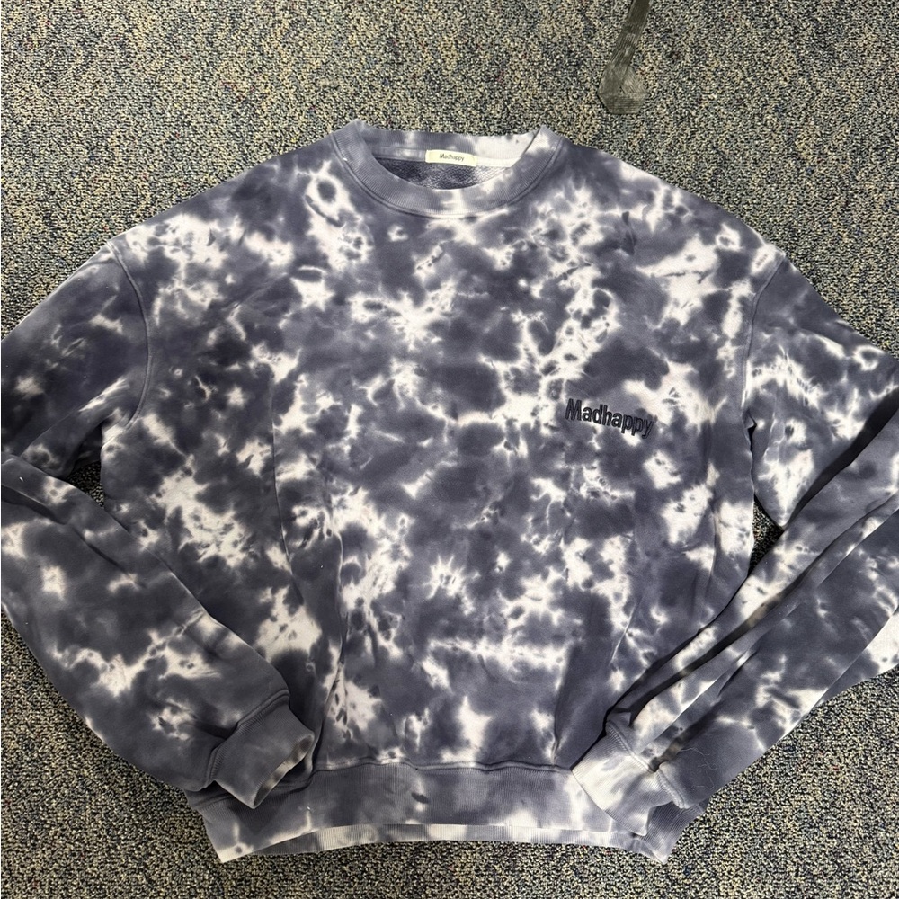 Madhappy Crewneck Sweater - Black and White Tie-Dye